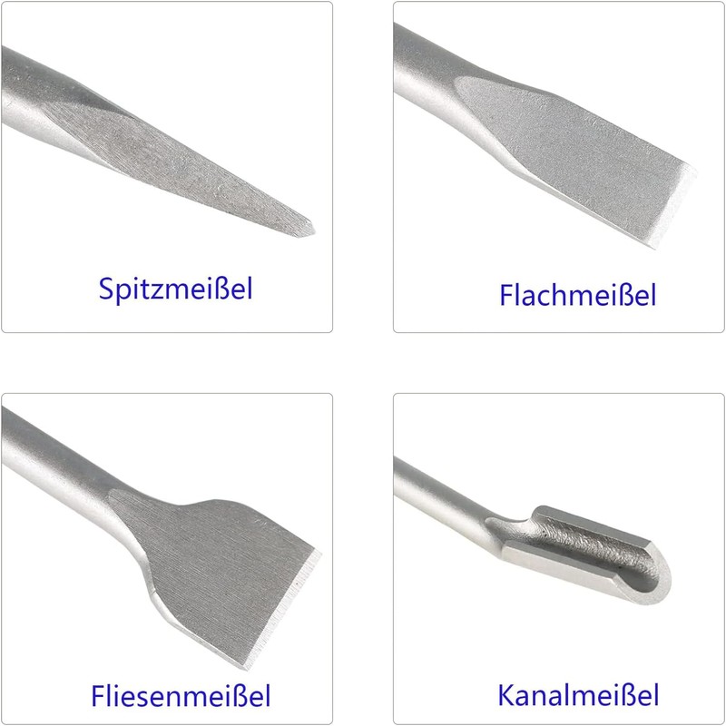 HYCHIKA SDS Plus Chisel Set - 4-Piece Consists of 40