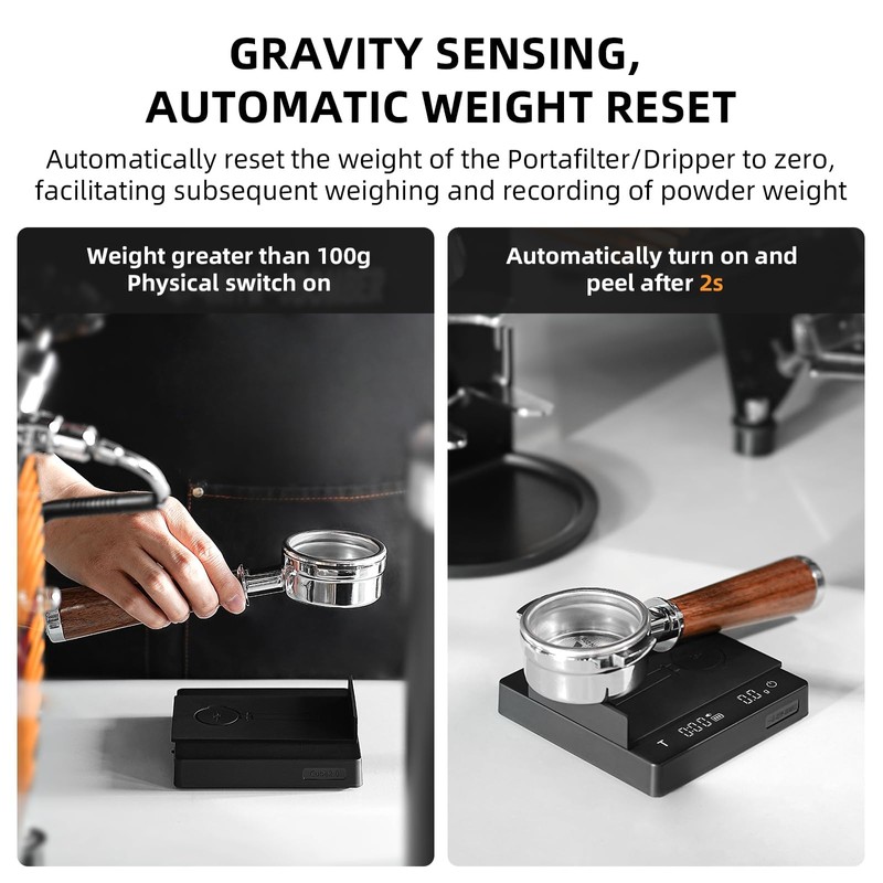 MHW-3BOMBER Mini Coffee Scale with Timer,Rechargeable Espresso Scale with Gravity