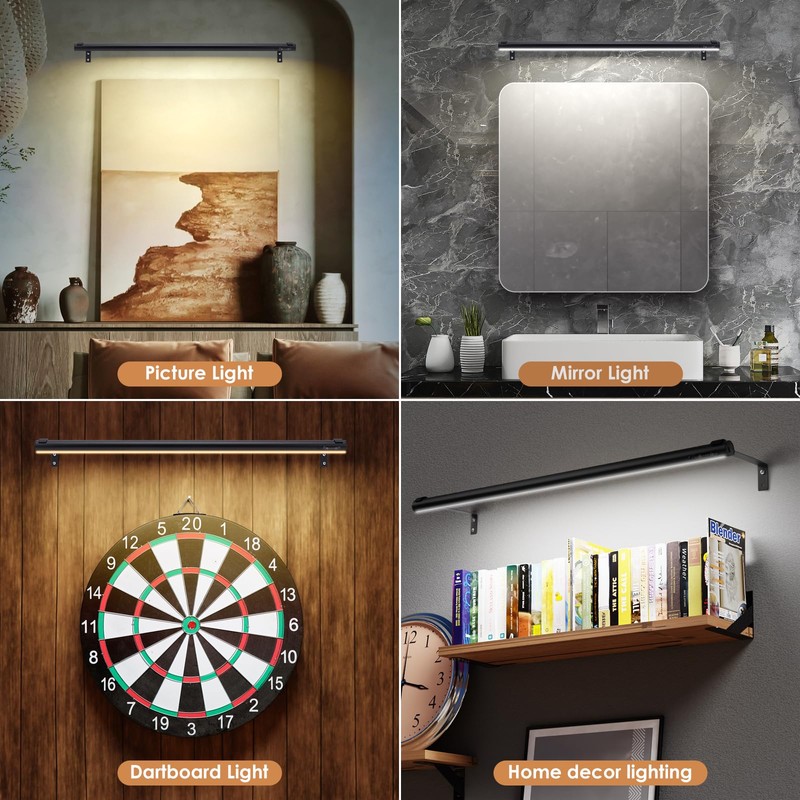 EAYOYAE Battery Operated Wireless Picture Light，Rechargeable/Plugged in 31.5inch Painting Display