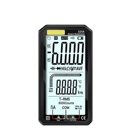 Fasizi 4.7-inch Large LCD Screen Automatic + Manual Intelligent True RMS Digital Multimeter Resistance Diode Capacitance Temperature Frequency Test - Black