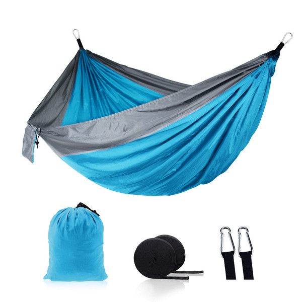 Portable Camping Hammock Set: Lightweight Nylon Hammock with Straps |
