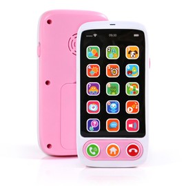 Baby Cell Phone Toy for Boys Girls Educational Music Player Colorful Lighting Learning Smart Phone Toy Pink