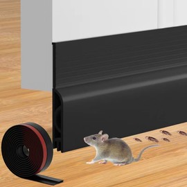 Door Draft Stopper for Bottom of Door, Adjustable Weather Stripping Door Seal for Cold Insulation, Under Door Sweep for Exterior & Interior Doors, Door Bottom Seal Blocker Noise (78inch,Black)