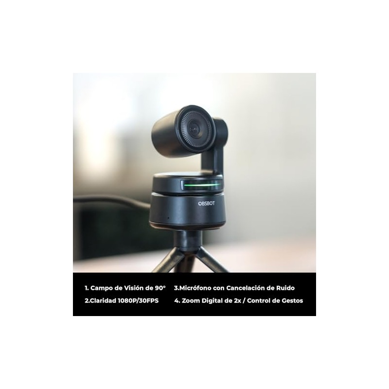 OBSBOT Tiny Webcam 1080P PTZ, AI-Powered Tracking & Auto Focus,