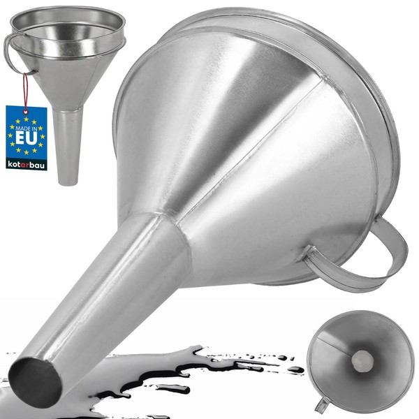 KOTARBAU® Petrol Funnel Car Metal Funnel Straight with Handle Filling