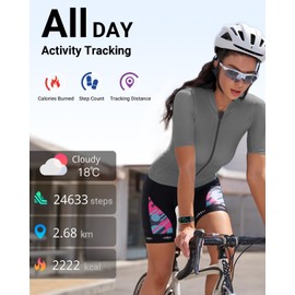 Amzhero Health Fitness Tracker with 24/7 Heart Rate, Blood Oxygen, Blood Pressure, Sleep Tracker, 5ATM Waterproof Activity Trackers with Step Tracker, Pedometer (S & L Bands Included)