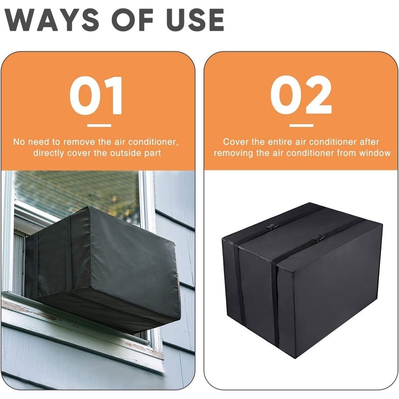 Luxiv 2 Pack Window Air Conditioner Cover Outdoor Winter, Outside