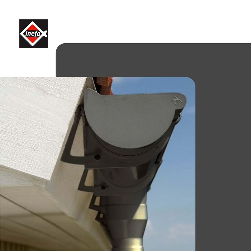 INEFA Gutter Plastic Semicircular 200 cm NW 100, Anthracite, Rain