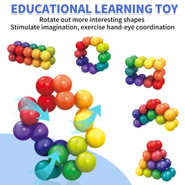 Autism Sensory Toys for Autistic Children, 6 Pack Fidget Toys for Kids Adults, Autistic ADHD Rainbow Ball Stress Toy, Stocking Stuffers Airplane Car Travel Essentials Calm Down Toddler Activities Toy