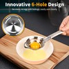 BooMetCheer Stainless Steel Egg Yolk White Separator for Raw Eggs,6-Hole