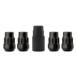 DPAccessories Locking Lut Nuts Compatible with 2001-2007 Ford Escape | for Factory Aluminum Wheels Only | Set of 4 Black Wheel Locks & 1 Key | DFOESC01F-BK/LK1
