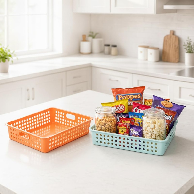 FOCHIER F 6 Pack Classroom Paper Baskets, Organizing Desk Boho