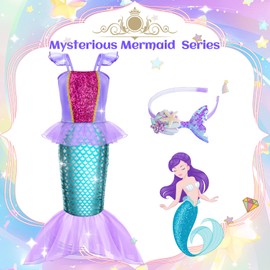 Princess Dress Up for Girls - Dress up Clothes for Toddler Girl, Princess Toys Christmas Birthday Gifts for 3 4 5 6 7 Little Girls