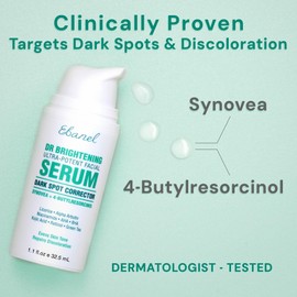 Ebanel Dark Spot Remover for Face Peel Skin Brightening Serum, Targets Melasma Hyperpigmentation Discoloration, Sun Spot Age Spots Remover, with Synovea HR, 4-Butylresorcinol, Niacinamide, Kojic Acid