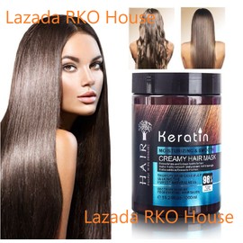 (Keratin Creamy 1L) Keratin Moisturizing & Smoothing Creamy Hair Mask Organ Oil SPA Hair Treatment 1000ml