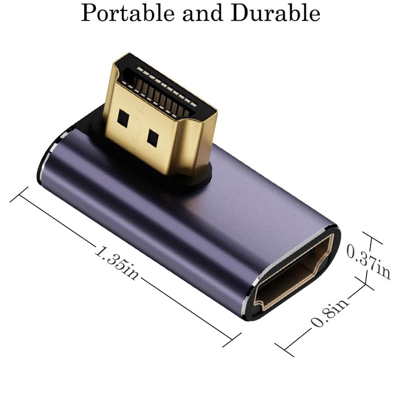 AuviPal 8K@60Hz HDMI Angled Adapter (2 Pack), 90 Degree Left