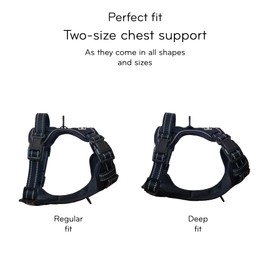 Barkridges® TruFit Comfort Dog Harness Adjustable Easy to Wear | No Pull Training | Chafing-Free | Safety Reflective | Comfortable Small Medium Large (Red, S - Deep Fit)