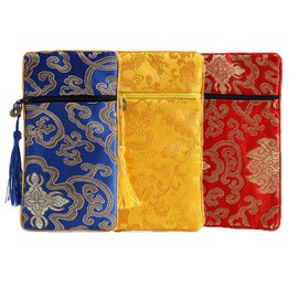 ArrErr 3 Pack Jewelry Silk Purse Pouch Gift Bags Shell Necklace Organizer Bag Travel Jewelry Case for Boho Beaded Choker Necklace Natural Wood Beads Necklace Charms Layered Necklace Mardi Gras Beads