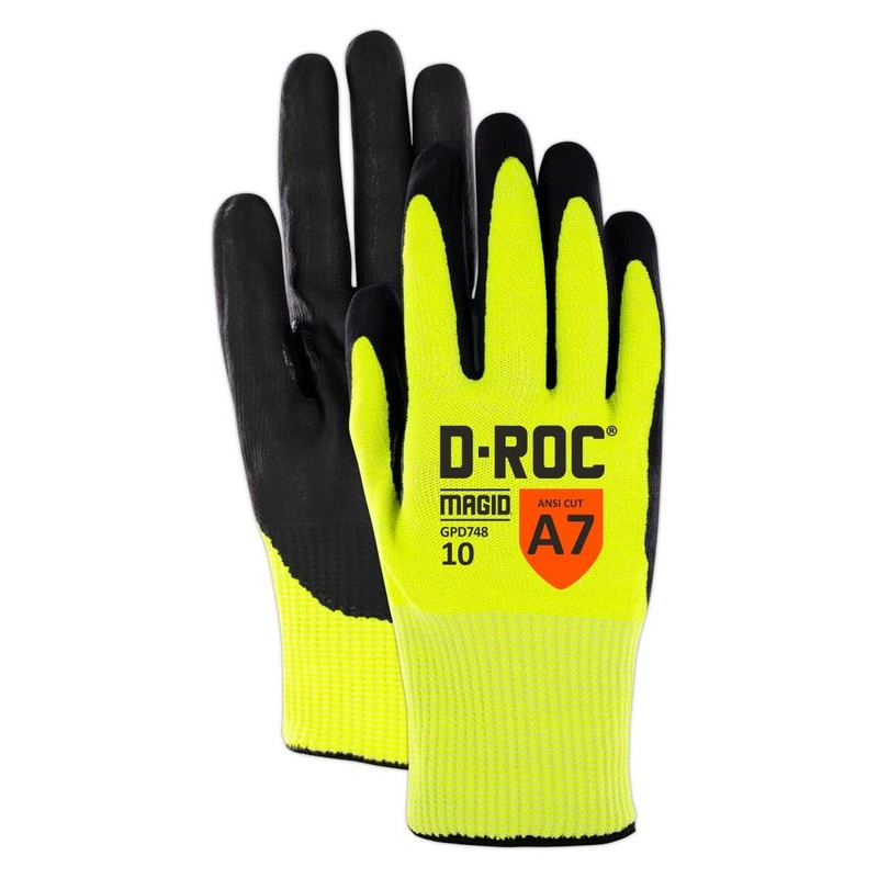 MAGID Touchscreen Liquid Absorbing Level A7 Cut Resistant Work Glove,