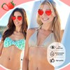 JarThenaAMCS Strawberry Shape Sunglasses Red Strawberry Rimless Sunglasses Fruit Theme