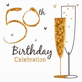 Birthday Party Invitations (Pack of 6) - 50th Birthday