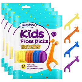 Lakeyface 300 Unidades de Hilo Dental para Niños, Lindas Selecciones de Hilo Dental con Forma de Jirafa, Sin Fluoruro y Sin Bpa, Sin Sabor