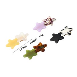 SINNKY 4PCS Acrylic Resin Stars Hair Clips Geometric Alligator Hair Clips Non-Slip Large Barrettes for Women Ladies Hair Accessories