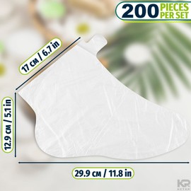 200 forros de parafina de baño para pedicura de pies y cubierta de pie transparente de cera de parafina
