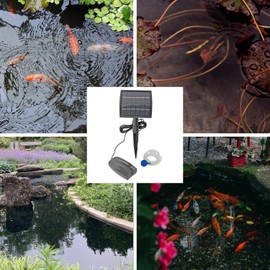 Woodside Solar Oxygenator Air Pump for Pond - 1.5W Aerator 1 Air Stone Oxygen Pump for Garden, Aquarium Fish Tank