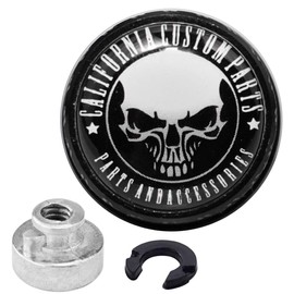 Stainless Knurled Fender Seat Bolt Screw 1/4"-20 Thread Compatible with Harley 1996-2023 Sportster Touring Softail Dyna CVO Electra Glide Street Glide- Skeleton Skull | Black Bolt & Nut Kit