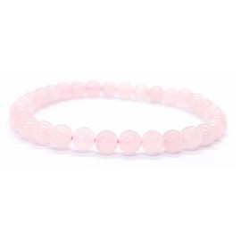 Énergétique jewel Armband Rosenquarz, Kugel 8 mm, Naturstein, hochwertig, für Männer, Frauen und Paare, Geschenkidee, Schmuck mit Heilstein, Stein
