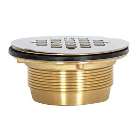 Eastman 15306 Brass Caulk Shower Drain, 2 inch IPS, Stainless Steel, 2"