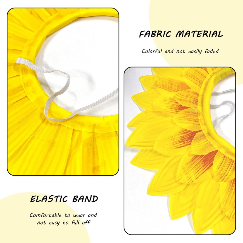 OAOSDH 1 Sunflower Headwear, 1 Pair of Green Leaf Gloves,