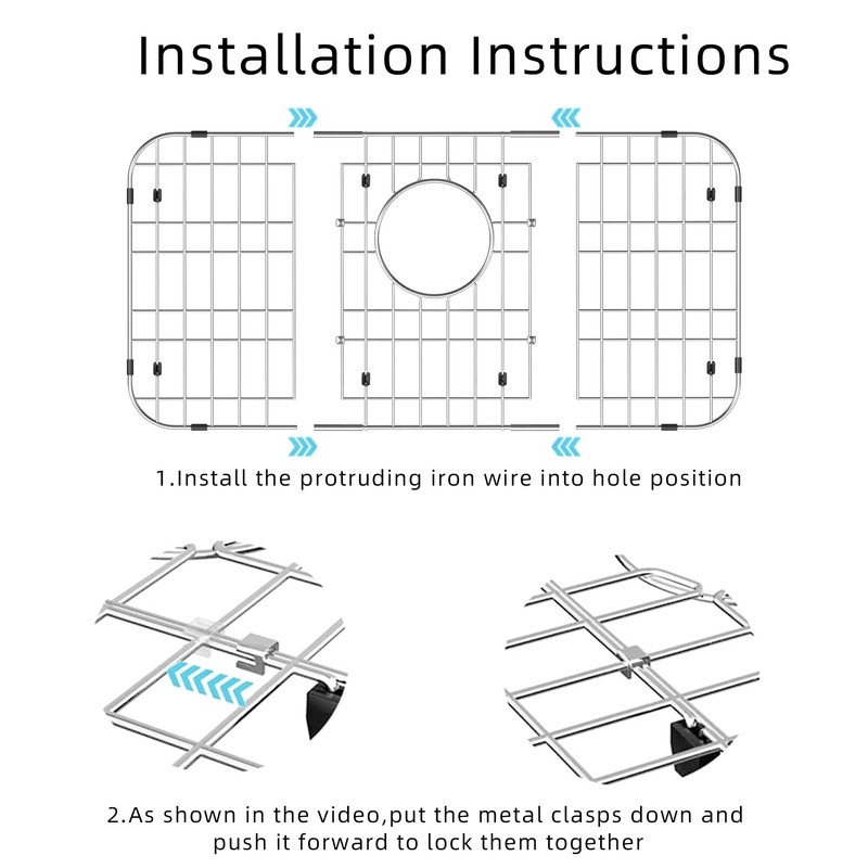 Large Stainless Steel Sink Grate 23" X 13",Sink Protector for