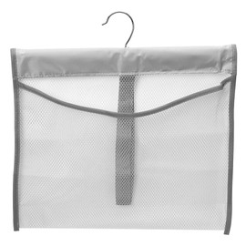 Dearjana Portable Mesh Pocket with Rotatable Hanger, Quick Dry Serial Type Bath Storage Organizers for Travel, Camper, RV, Gym, Cruise, Cabin, College Dorm Shower(Gray)