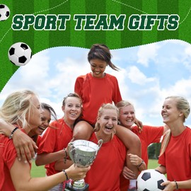 Kenning 24 Sets Soccer Bracelets Sport Team Gifts Adjustable Stone Beaded Bracelets Bulk with Blessing Card Sports Party Favors for Players Team Lovers