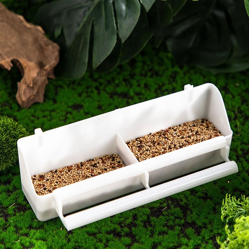 Kisangel Bird Cage Feeder Cup 3pcs - Double Grid Design