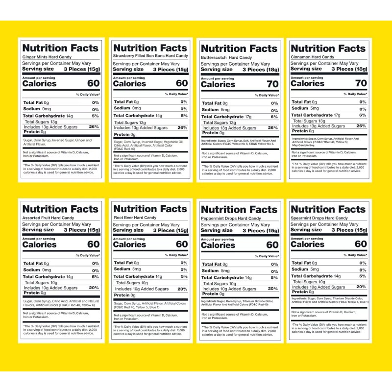 Sunny Island Hard Candy Assortment - Strawberry Bonbons, Ginger Mints,