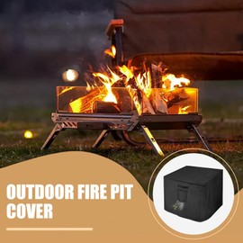 Waterproof Fire Pit Cover - BBQ Fire Table Waterproof Shelter,Square Weather-Resistant Firepit Cover for Patio Deck Beach Tailgating Backyard Garden RV Travel Balcony