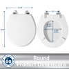 Mayfair Bennett Toilet Seat with Chrome Hinges, Slow Close Wood