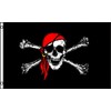 Jolly Roger Pirate Red Hat 4'x6' Polyester Flag