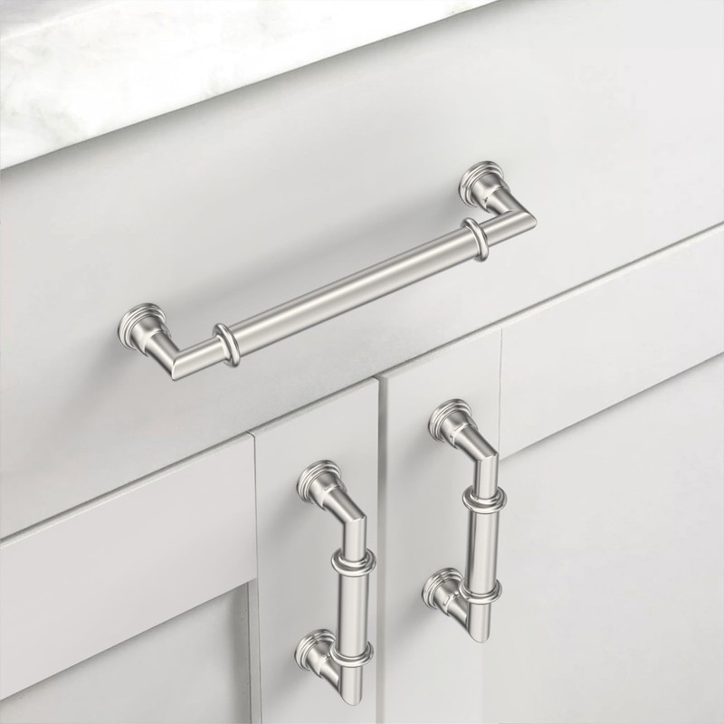 Asidrama 10 Pack 5 Inch(128mm) Brushed Satin Nickel Kitchen Cabinet