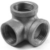 AGUTEA Right Angle Black Malleable Iron Tee Fitting 3-Way Side