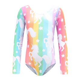 MISCO Gymnastics Leotards for Girls, Dancing Athletic Leotards for 2-13 Years, 11-12Y(160CM), Pony Color, 9-10Y(150CM)