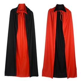 Gardeningwill Double Face 47" Red Black Hooded Cloak Goth Vampire Priate Cape