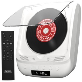 Portable CD Player, Bluetooth CD Players Portable for Home 2600mAh CD Player with 2.0 Dual Stereo Speakers, Remote Control and LED Screen Display, Support AUX&USB Headphone Jack,Optical White