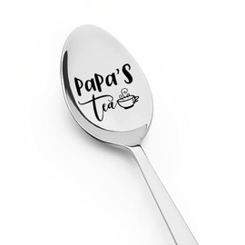 Papa's Tea Spoons Gift for Dad Father's Day Gifts for Men Grandpa Birthday Christmas Gifts for Father Granddad Long Distance Relationship Gifts for Papa Grandpa Gifts from Grandkids Grandchildren