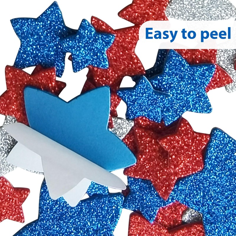 90PCS 4th of July Foam Star Stickers