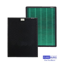 PUREBURG Replacement Filter Set Compatible with Coway Airmega 400 400S Air Purifier,1-Pack (2 Filters) H13 HEPA Activated Carbon MAX2 3-Stage Filtration