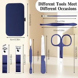 Manicure Kit for Men Women Nail Clippers Pedicure Tools Kit Travel Nail File Toe Set Finger Grooming Kits Christmas Birthday Gifts Ideas Stocking Stuffers Kids Adults Teens Boys Girls Friends(Blue)